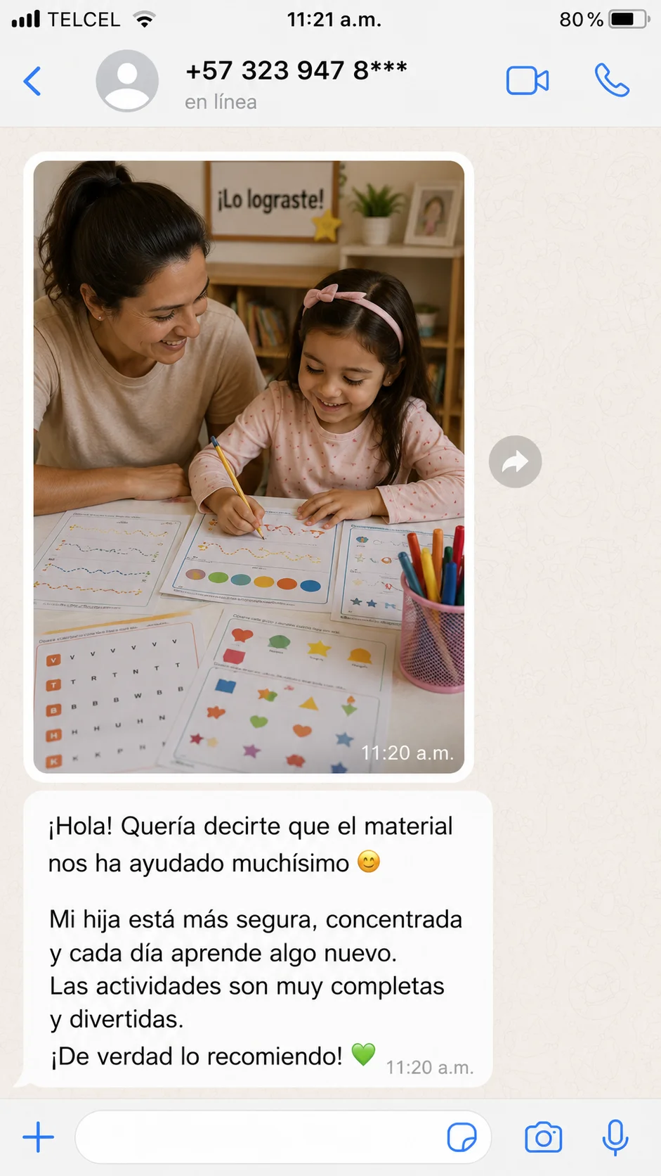 Testimonio real de una mamá sobre el Kit de 150 Actividades de Aprestamiento 2